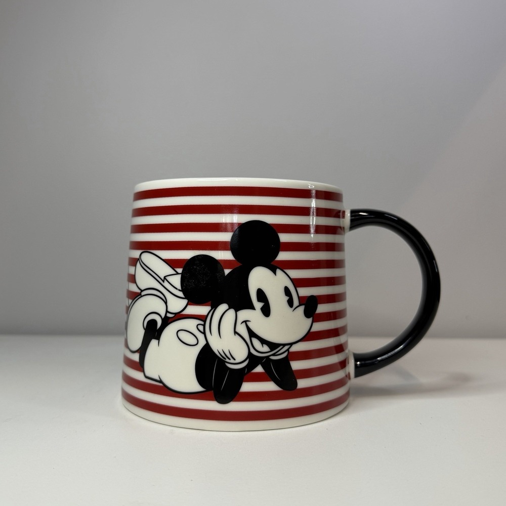 Mickey Mouse Ceramic Coffee Mug Red White Stripe Happy Mickey Mouse 20oz Target